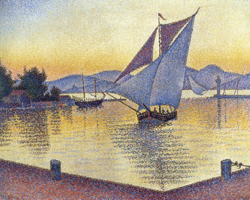 Paul Signac port at sunset oil painting image